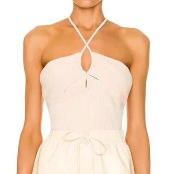 NEW A.L.C. Ana Halter Top Tank Cami in Macadamia Cream Off White  ALC - Picture 2 of 7